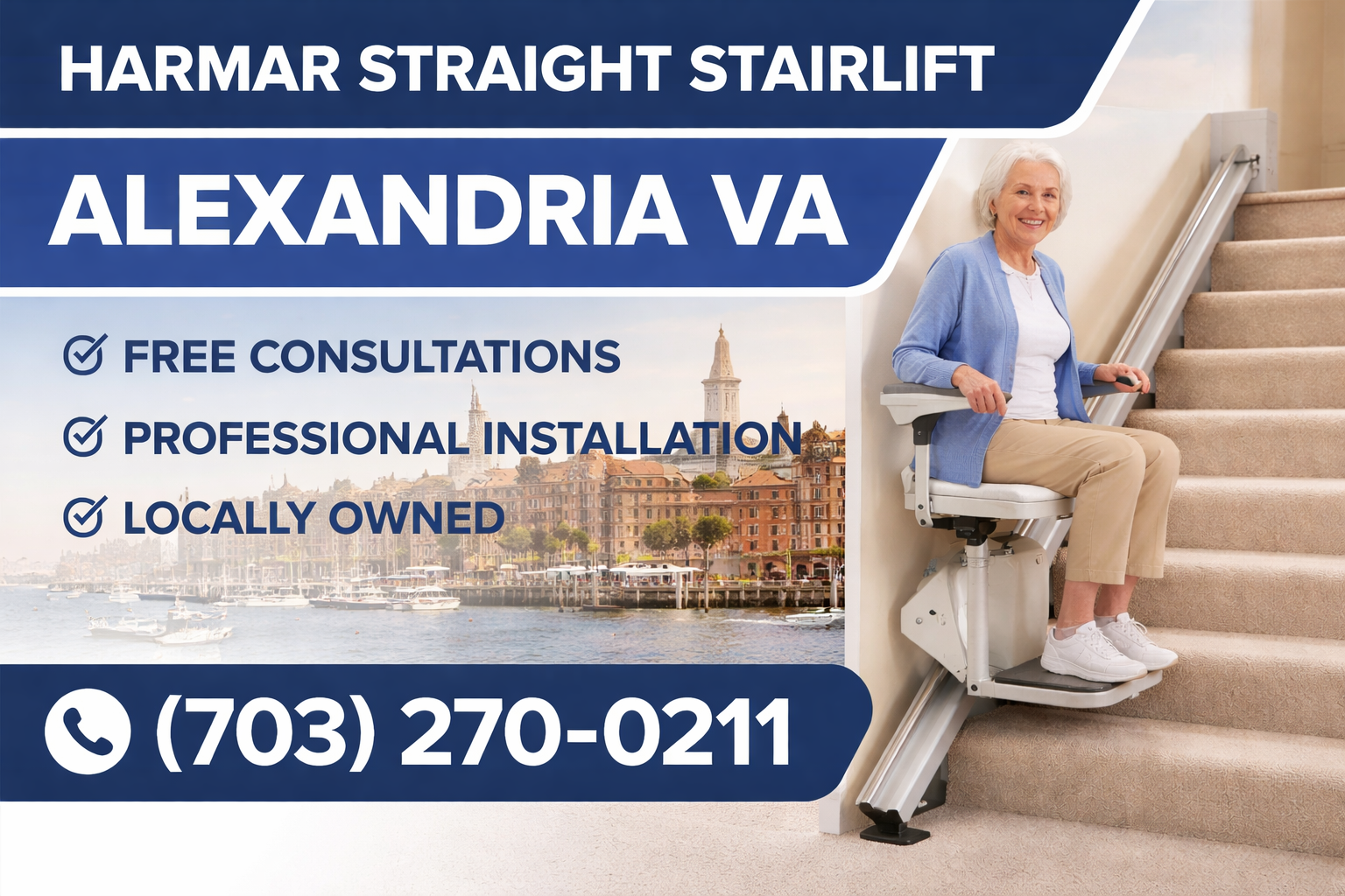 Harmar Straight Stairlift in Alexandria: Regain Your Independence on Stairs