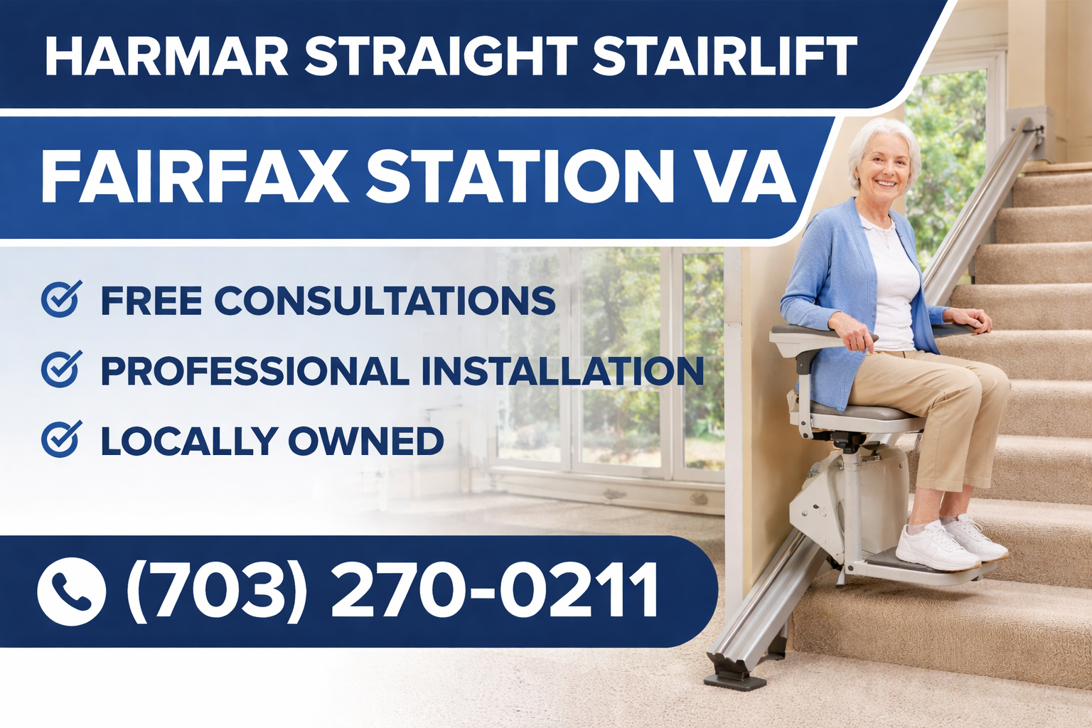 Fairfax Station Harmar straight stairlift