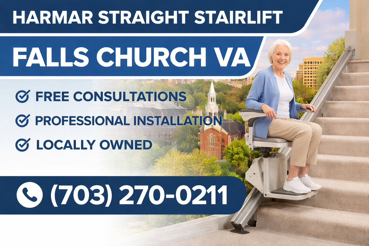Get Your Harmar Straight Stairlift in Falls Church – Regain Your Independence Today