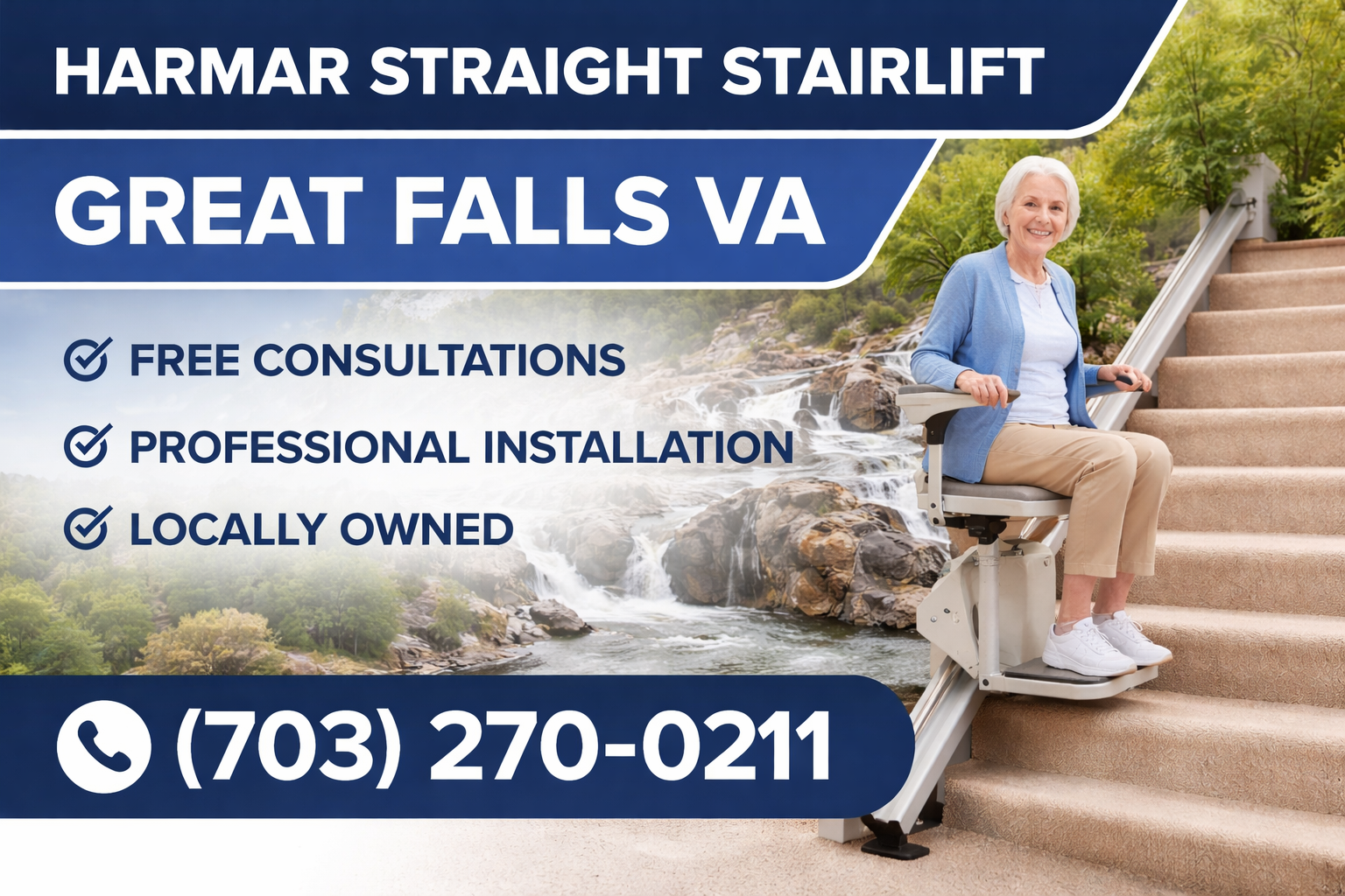 Great Falls Harmar straight stairlift