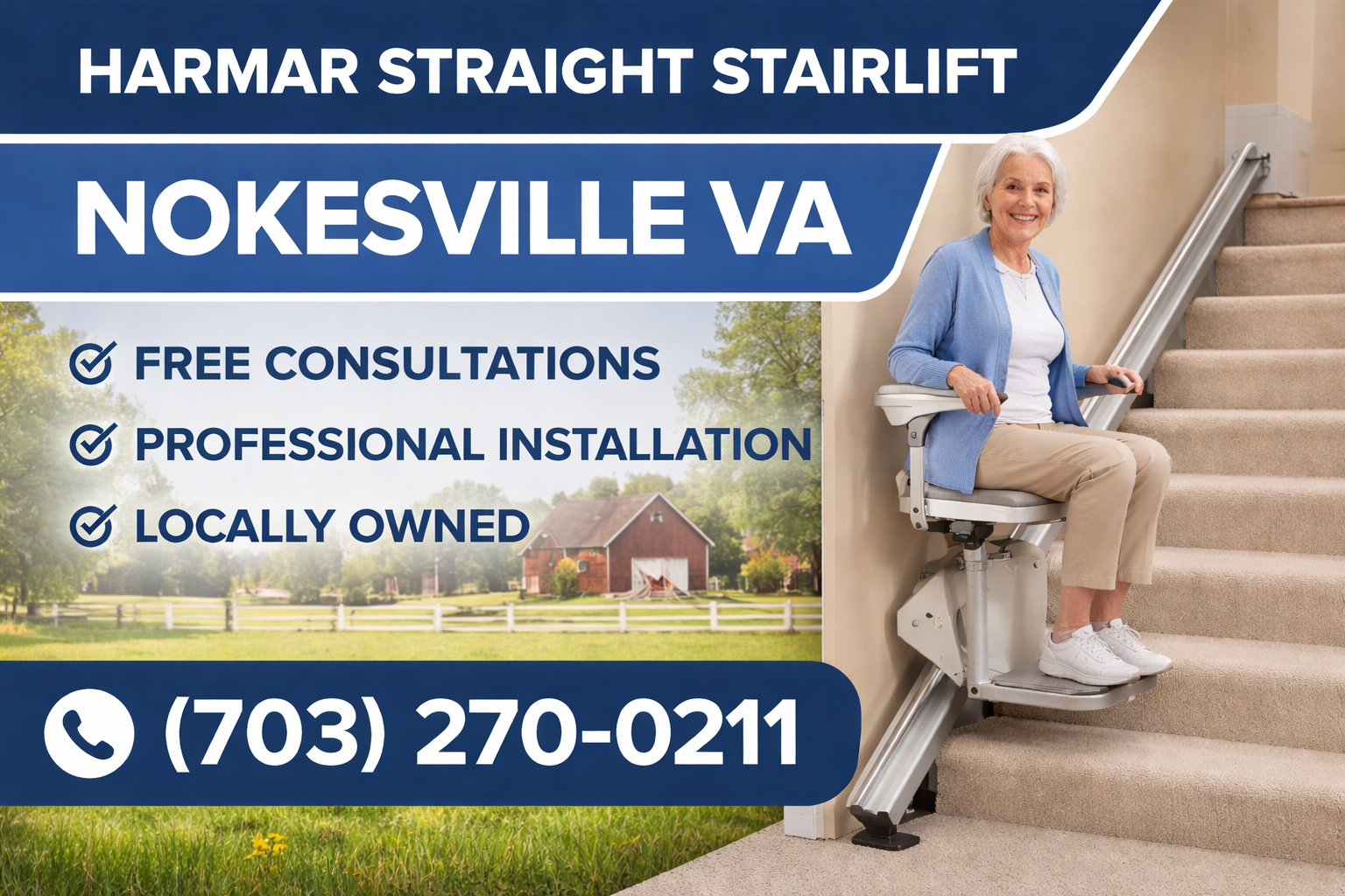 Harmar Straight Stairlift in Nokesville: Regain Your Home's Stairs Safely