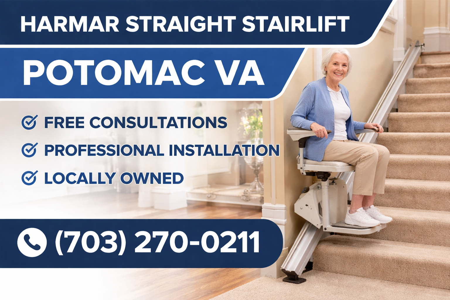Potomac Harmar straight stairlift